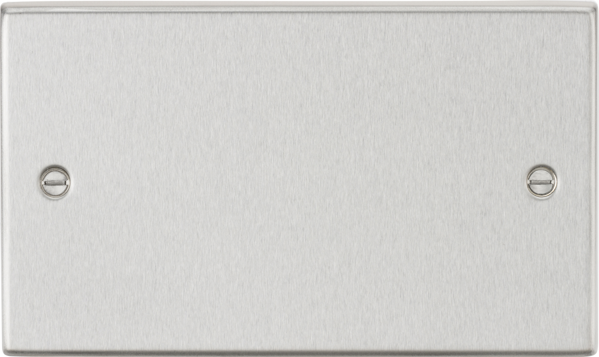 2G Blanking Plate - Brushed Chrome, Square Edge Design