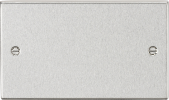 2G Blanking Plate - Brushed Chrome, Square Edge Design