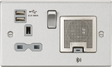 13A Socket with Bluetooth Speaker - Brushed Chrome