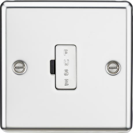 13A Fused Spur Unit - Polished Chrome - Rounded Edge