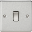 10AX 1G 2-way Switch - Brushed Chrome, Rounded Edge