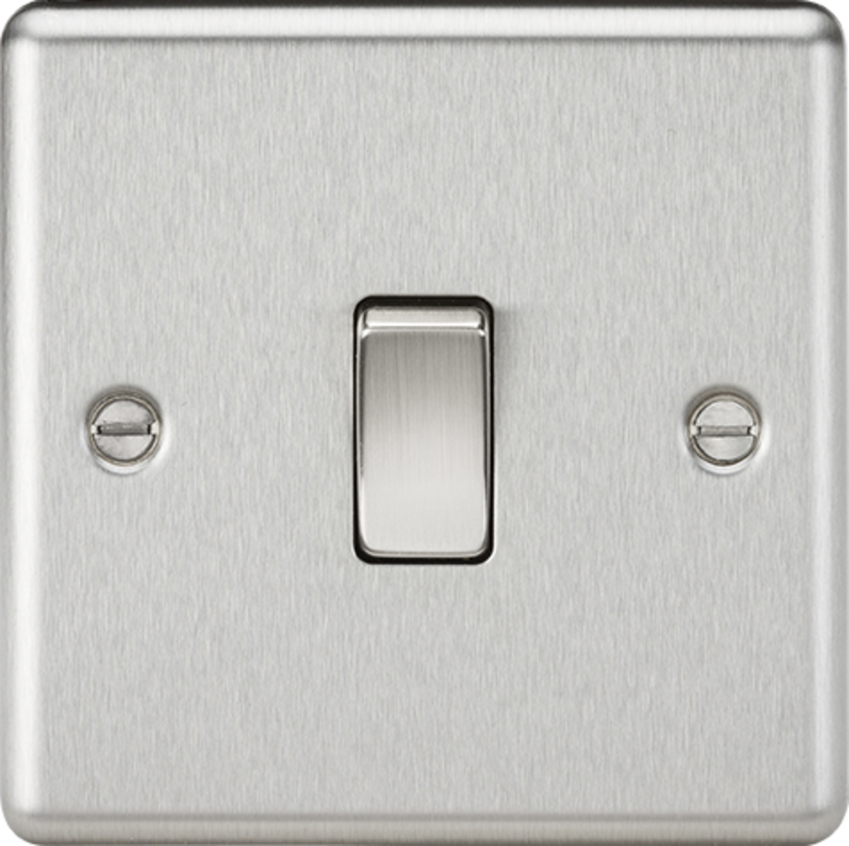 10AX 1G 2-way Switch - Brushed Chrome, Rounded Edge