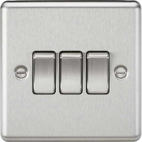 10AX 3G 2-way Switch - Brushed Chrome - Rounded Edge Design