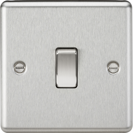 20A 1G DP Switch - Brushed Chrome with Rounded Edge