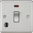 20A 1G DP Switch with Neon & Flex Outlet - Brushed Chrome