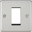 1G Modular Faceplate - Brushed Chrome - Rounded Edge Design