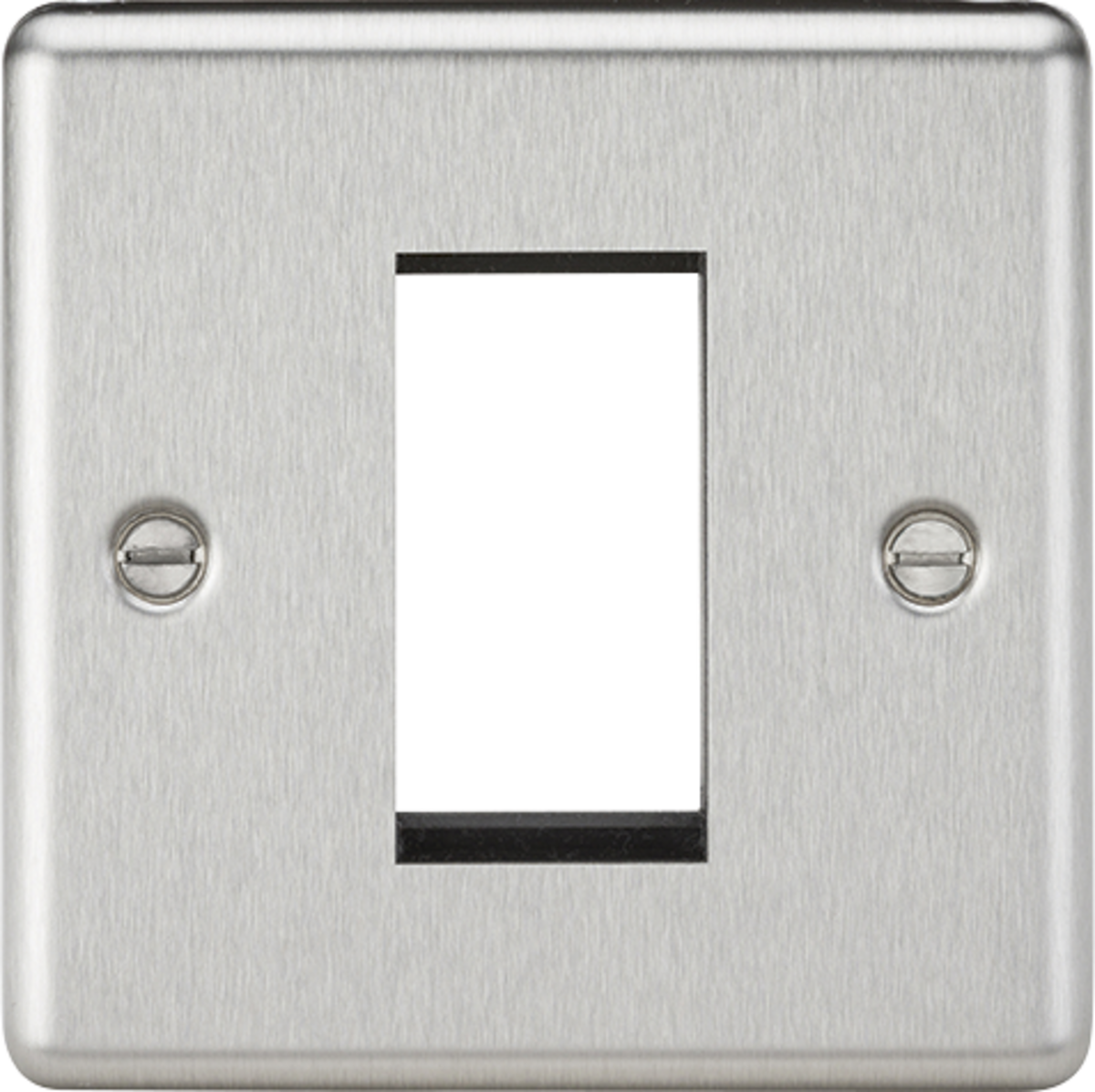 1G Modular Faceplate - Brushed Chrome - Rounded Edge Design