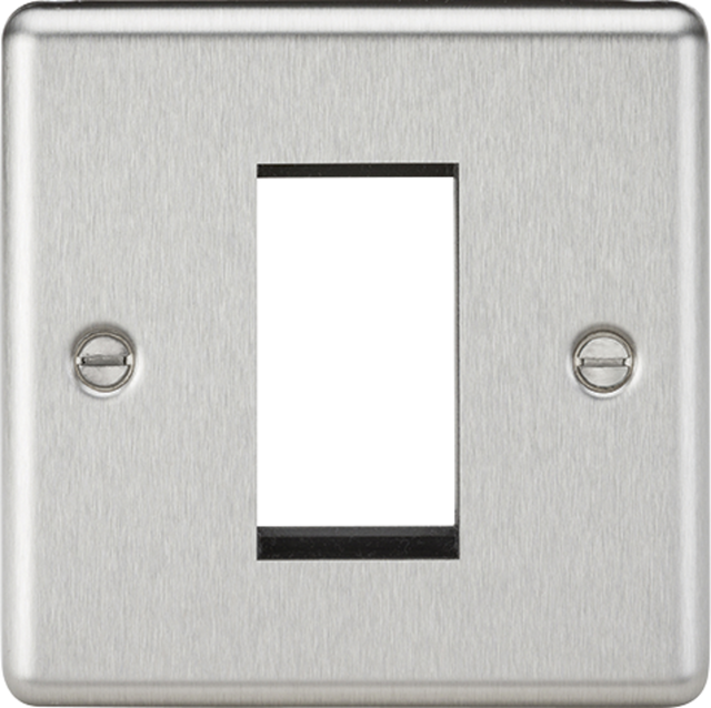 1G Modular Faceplate - Brushed Chrome - Rounded Edge Design
