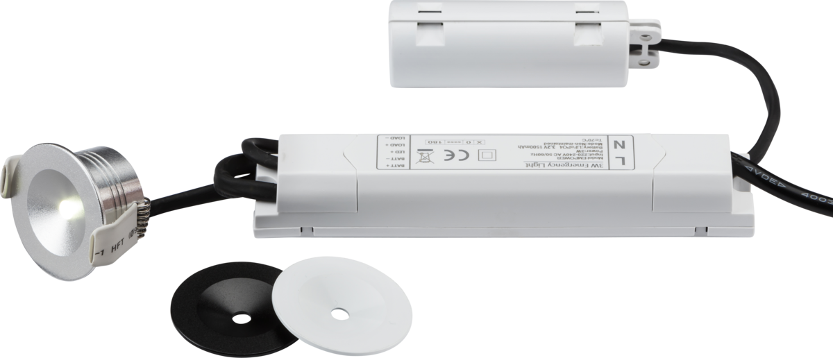 230V IP20 3W LED Emergency Downlight - Polycarbonate Body