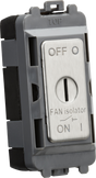 10A Fan Isolator Key Switch Module - Brushed Chrome