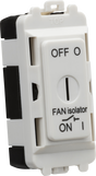 10A Fan Isolator Key Switch Module - White