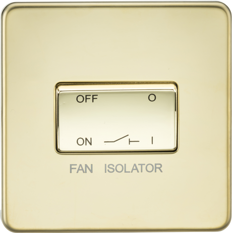 10A Fan Isolator Switch - Polished Brass