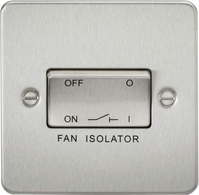10A Fan Isolator Switch - Brushed Chrome