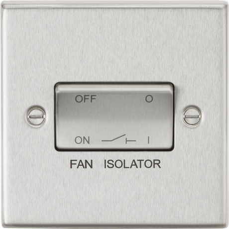 10A Fan Isolator Switch - Brushed Chrome, 230V, IP20