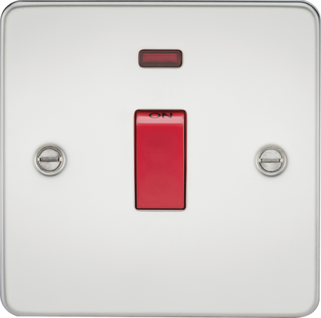Polished Chrome 45A DP Switch with Neon - 1 Gang