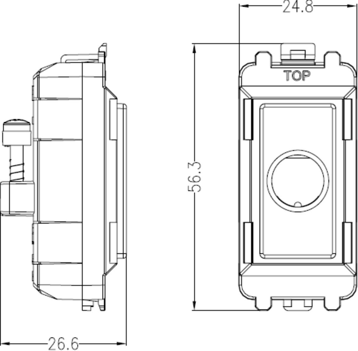 Flex Outlet Module Up To 10mm - Black Nickel, alternative view