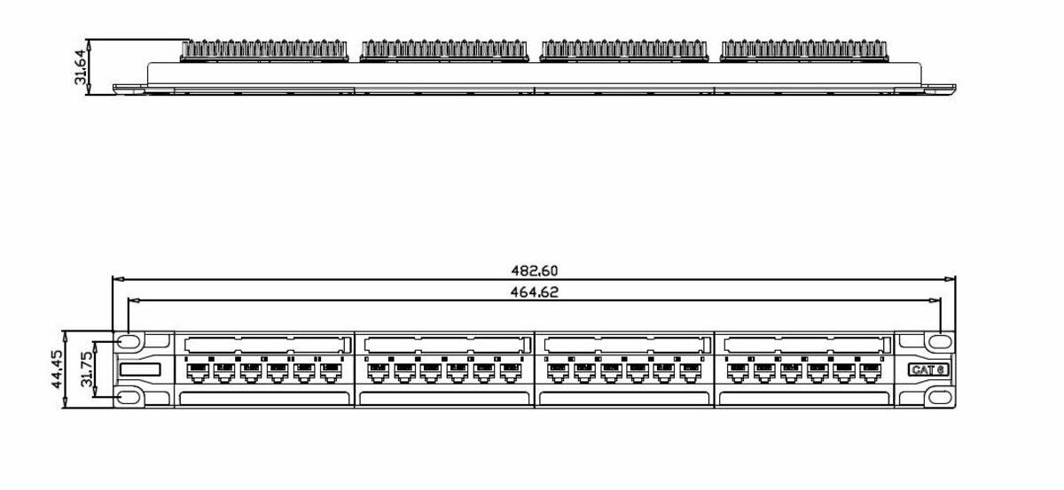 19 Inch 1U UTP CAT6 24-Port Patch Panel