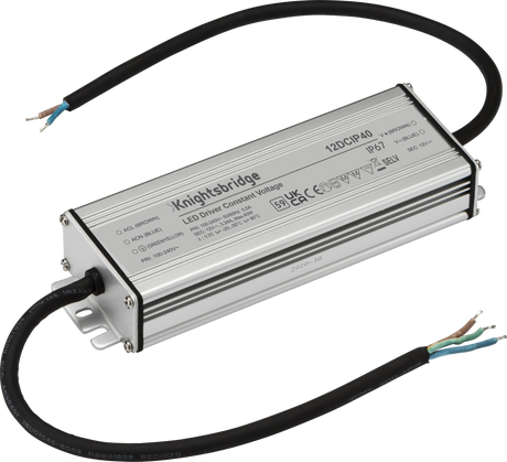 12V IP67 40W DC LED Driver - Constant Voltage, Grey