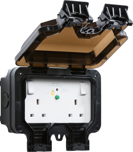 IP66 13A 2G DP RCD Switched Socket - Type A