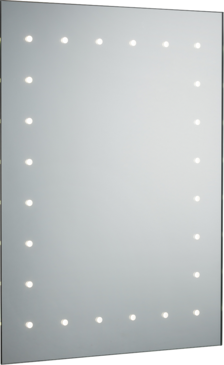 230V IP44 600 x 450mm LED Bathroom Mirror with Demister, Shaver Socket and Motion Sensor