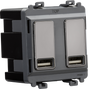 Dual USB Charger Module - Black Nickel