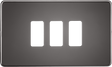 Screwless 3G Grid Faceplate - Black Nickel
