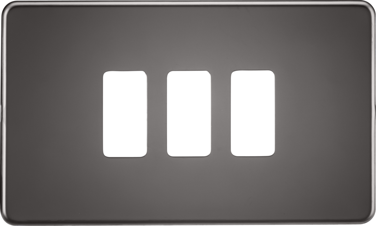 Screwless 3G Grid Faceplate - Black Nickel