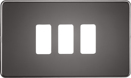 Screwless 3G Grid Faceplate - Black Nickel