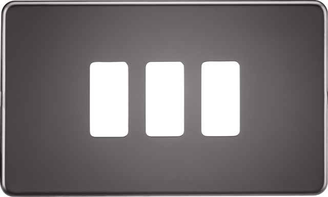 Screwless 3G Grid Faceplate - Black Nickel