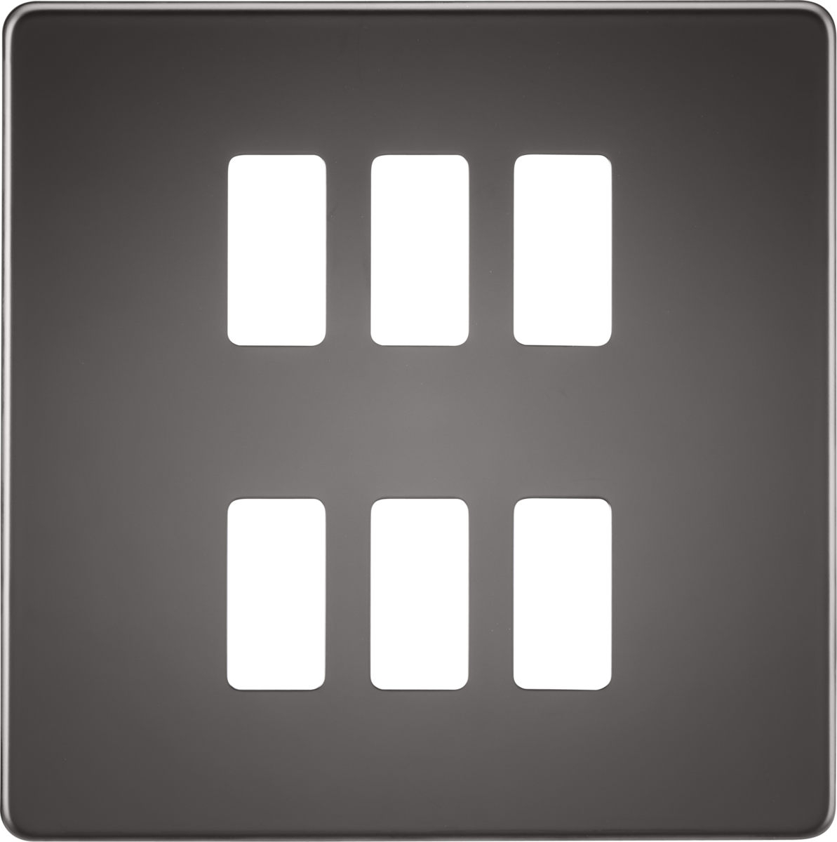 Screwless 6G Grid Faceplate - Black Nickel