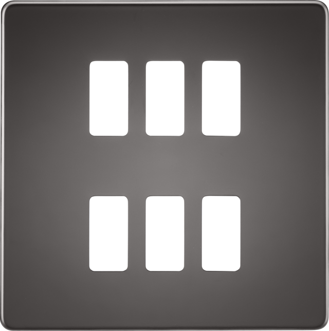 Screwless 6G Grid Faceplate - Black Nickel