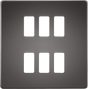 Screwless 6G Grid Faceplate - Black Nickel