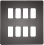 Screwless 8G Grid Faceplate - Black Nickel
