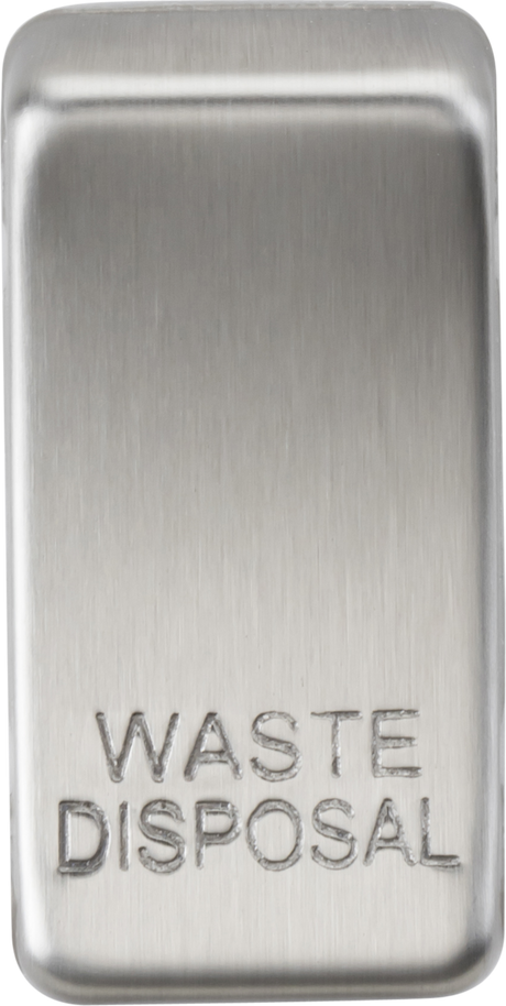 Switch cover Marked WASTE DISPOSAL - Brushed Chrome