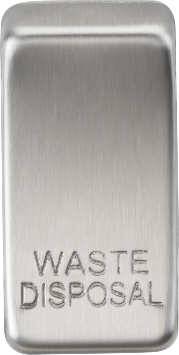 Switch cover Marked WASTE DISPOSAL - Brushed Chrome