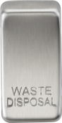 Switch cover Marked WASTE DISPOSAL - Brushed Chrome