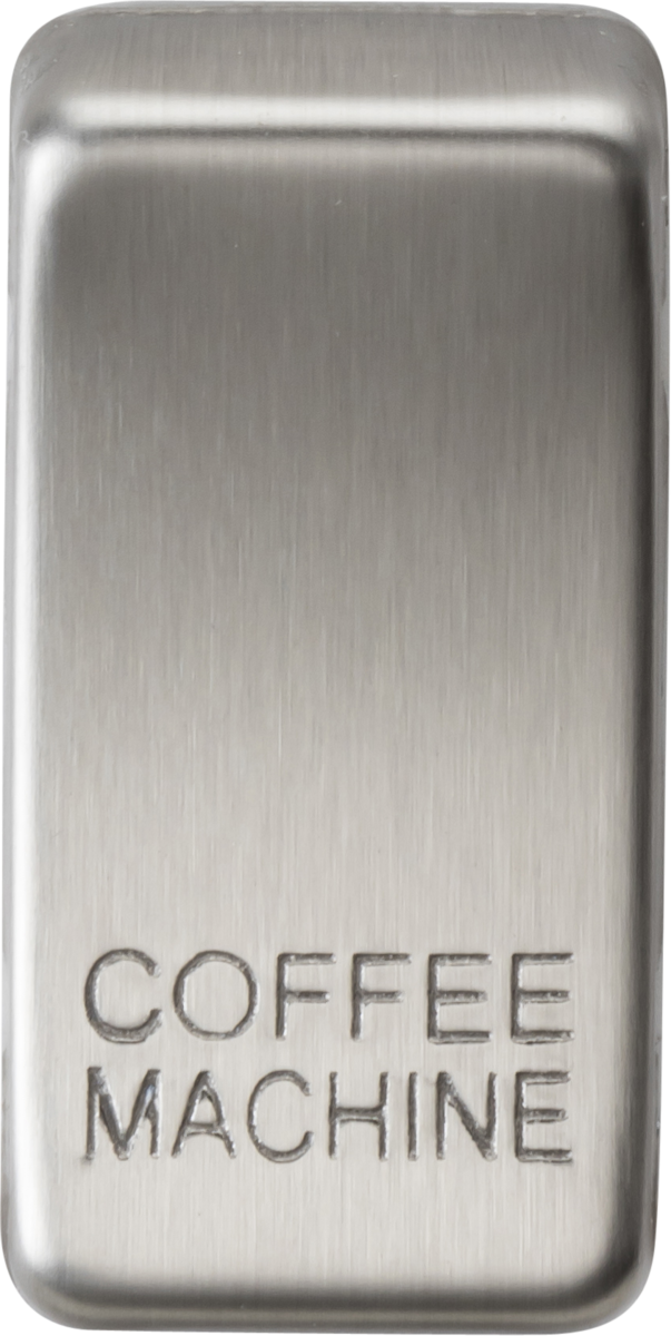 Switch Cover 'Marked COFFEE MACHINE' - Brushed Chrome