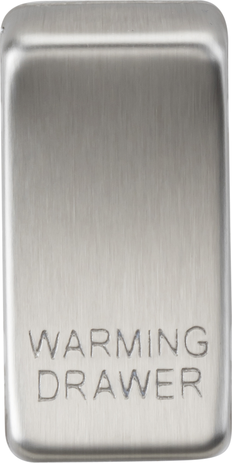 Switch Cover Marked WARMING DRAWER - Brushed Chrome