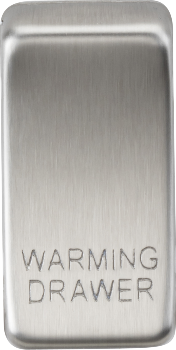 Switch Cover Marked WARMING DRAWER - Brushed Chrome
