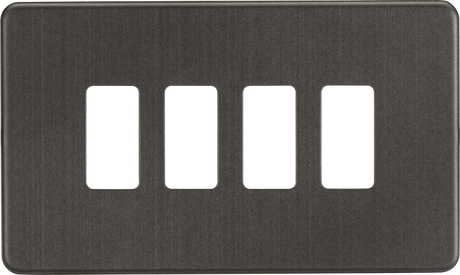 Screwless 4G Grid Faceplate - Smoked Bronze