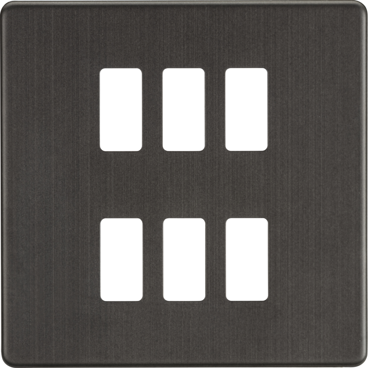 Screwless 6G Grid Faceplate - Smoked Bronze
