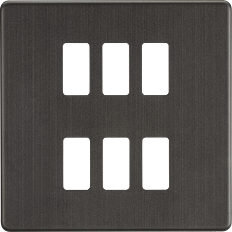 Screwless 6G Grid Faceplate - Smoked Bronze