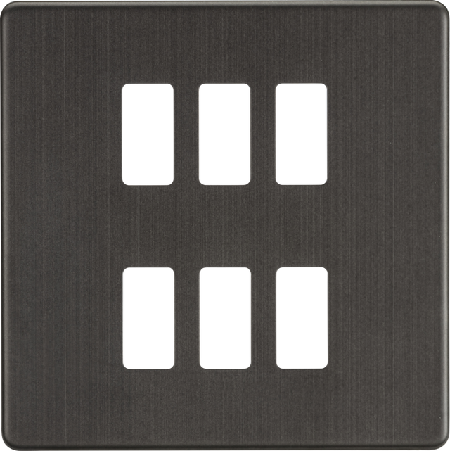 Screwless 6G Grid Faceplate - Smoked Bronze