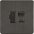 13A Switched Fused Spur Unit in Smoked Bronze - Screwless Design