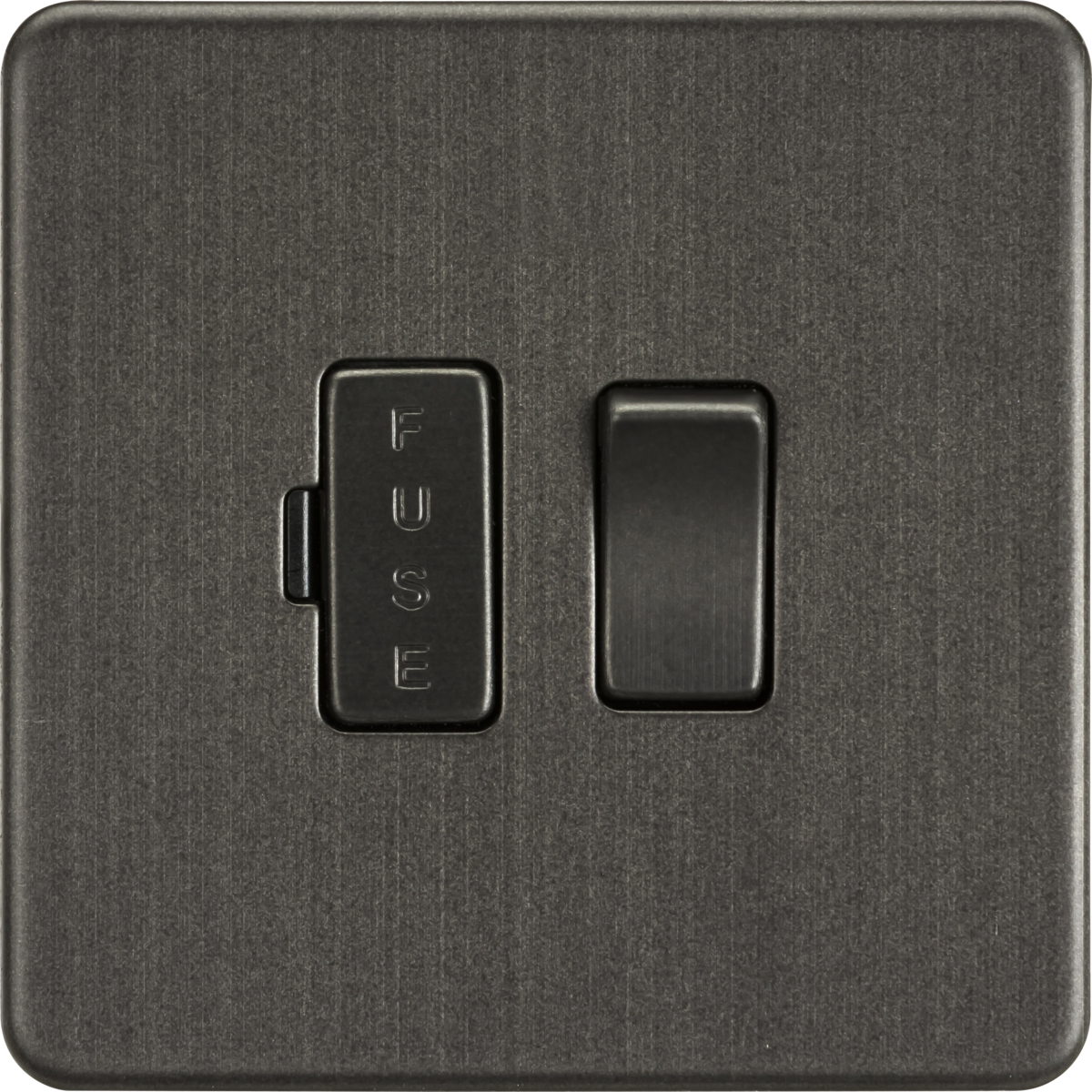 13A Switched Fused Spur Unit in Smoked Bronze - Screwless Design
