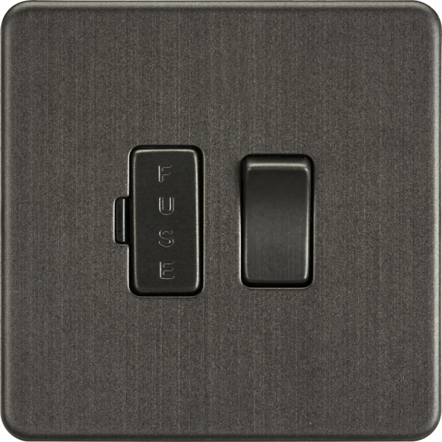 13A Switched Fused Spur Unit in Smoked Bronze - Screwless Design