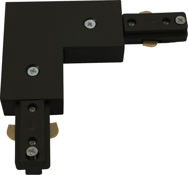 230V Track L Right Angle Connector - Black