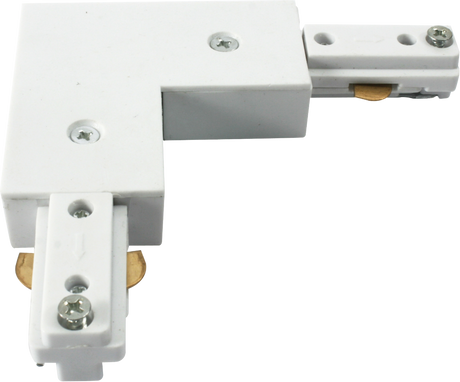 230V Track L Right Angle Connector - White