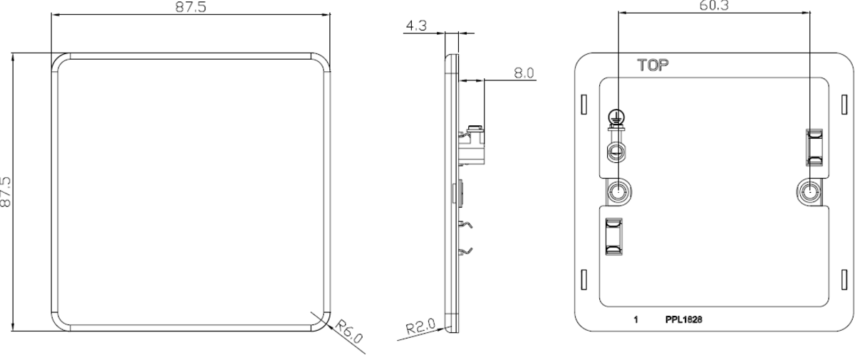 Alternate view of 1G Blanking Plate - Polished Brass