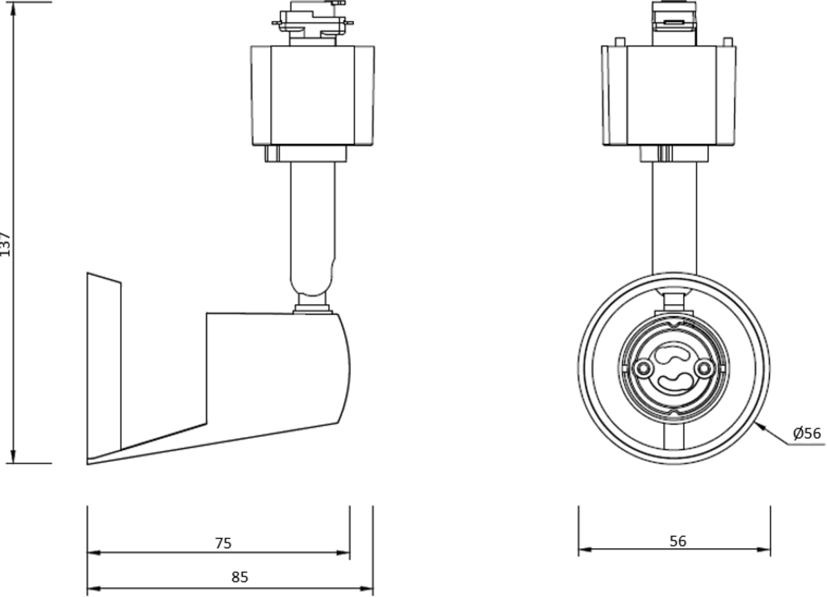 GU10 Track Spotlight, Adjustable and Dimmable